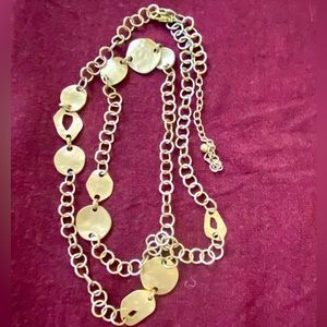 Chico’s brushed gold long necklace